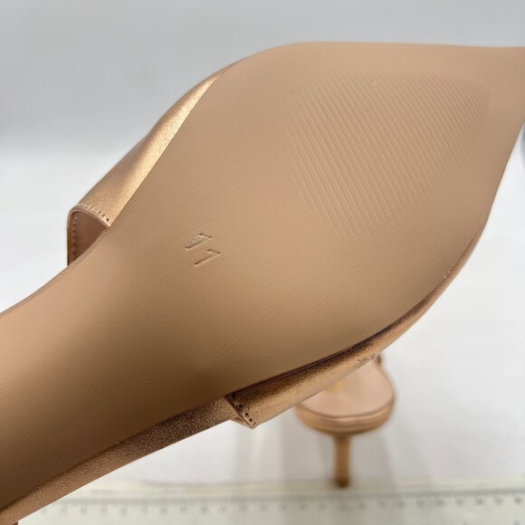 Milooey shoes Bronze Pointed Toe Side Bow Pump Kitten Low Heels Slingback Sandal - Picture 6 of 8